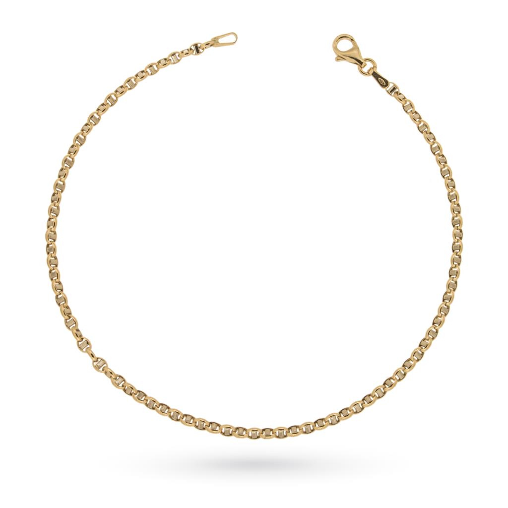 18kt yellow gold navy chain bracelet with18kt white gold links 21cm - LUSSO ITALIANO