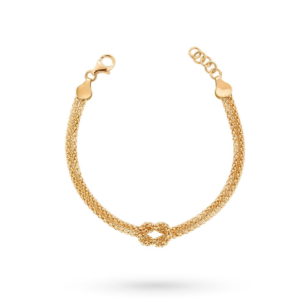 18kt yellow gold double strand flat knot bracelet - CICALA
