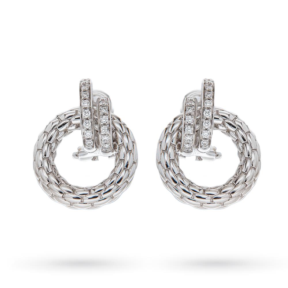 FOPE OR652 PAVE earrings gold and diamond circles - FOPE