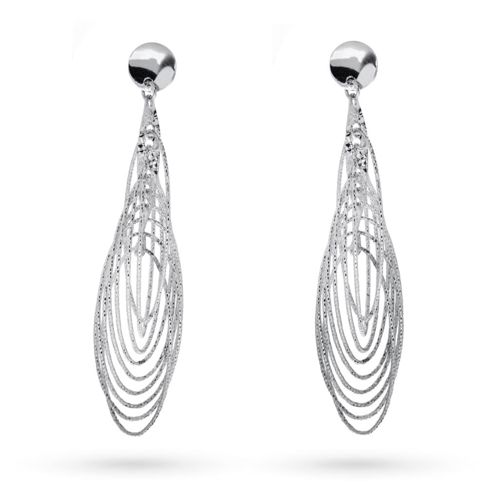 18kt white earrings pendant earrings  - UNBRANDED