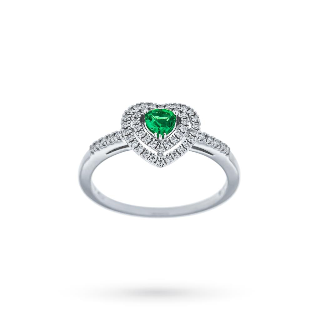  Anello smeraldo cuore 0,21ct diamanti 0,18ct Mirco Visconti - MIRCO VISCONTI
