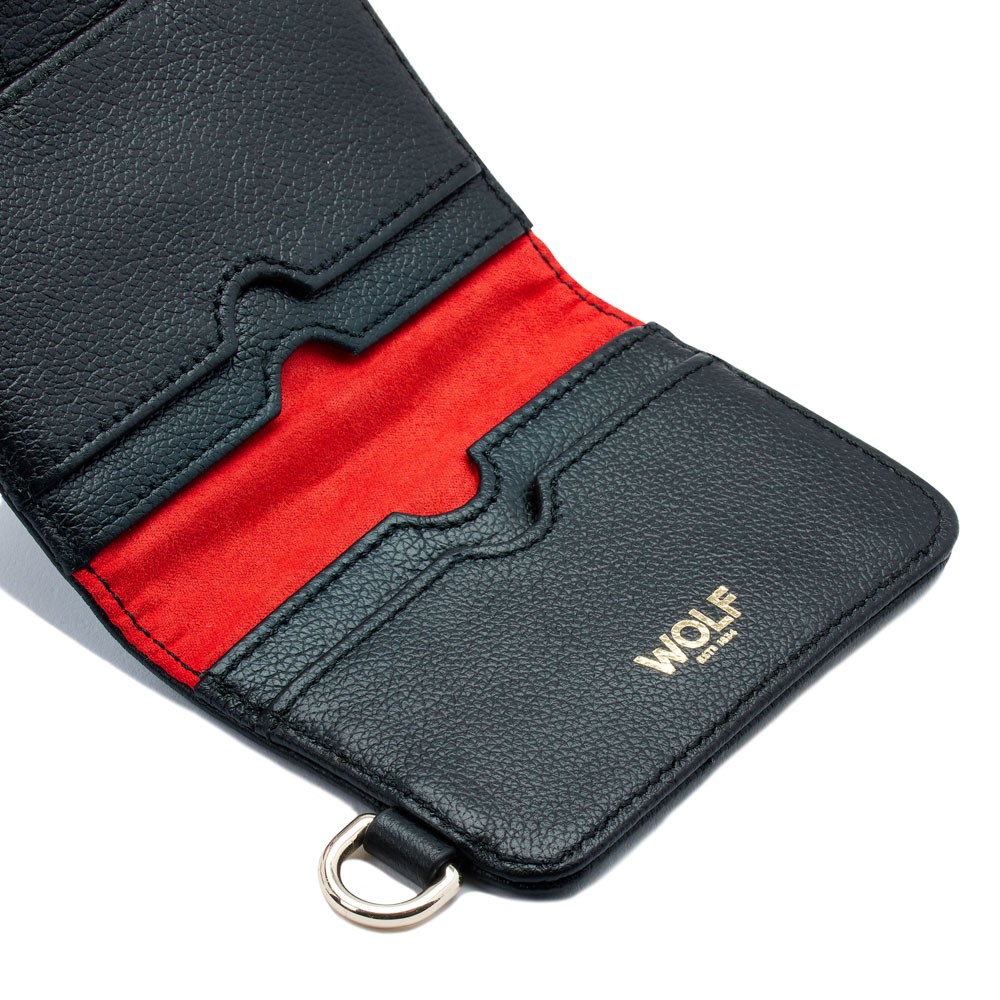  Wolf Credit Card Holder with Wristlet - Black - WOLF