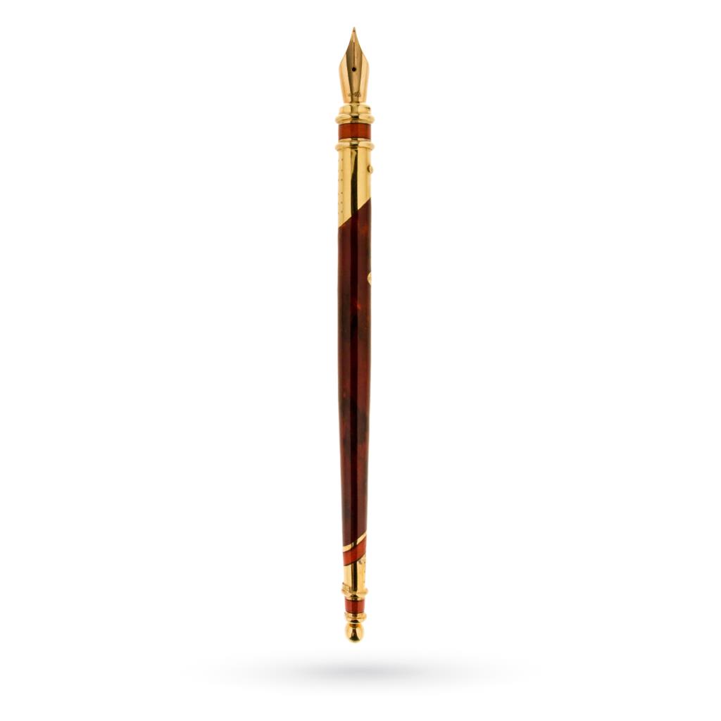 Fountain pen in 18kt yellow gold sterling silver and enamel - LA NOUVELLE BAGUE