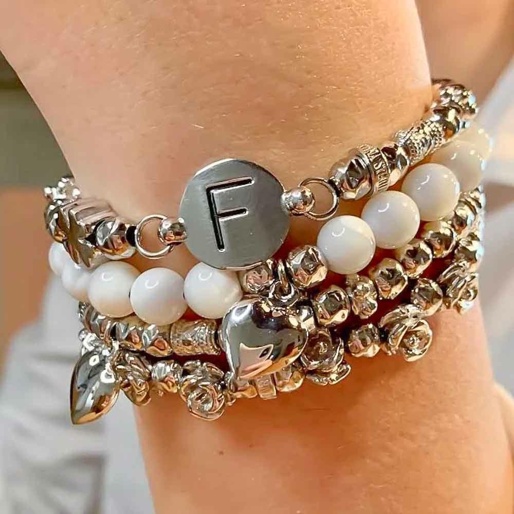  Bracciale donna Love in argento cuore quadrifoglio 16+3 cm - MARIA CRISTINA STERLING