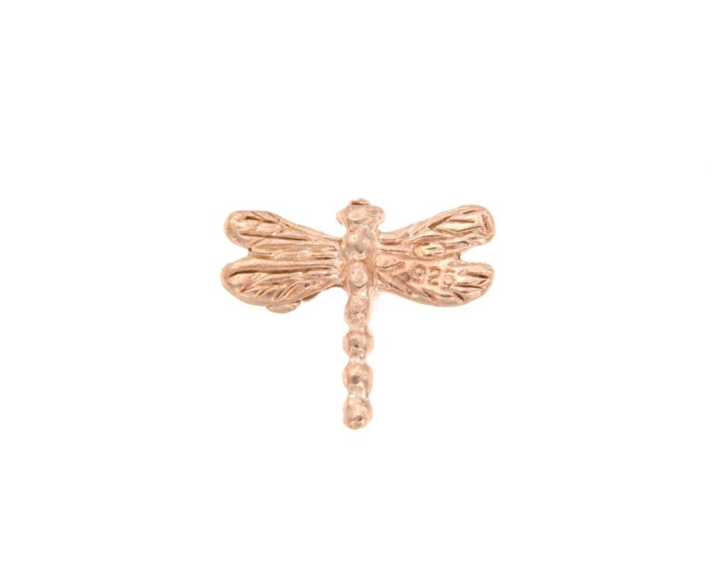 Single dragonfly earring in rose gold plated silver - MAMAN ET SOPHIE