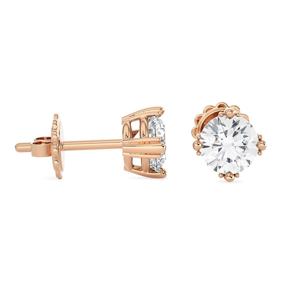  Rose gold earrings with 1.40 carats of Lab-Grown diamonds - AMA