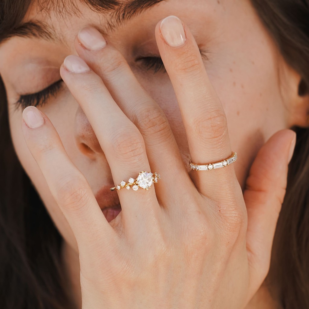  Anello oro rosa diamanti ~1,3 Carati Lab-Grown - misura 20 - AMA