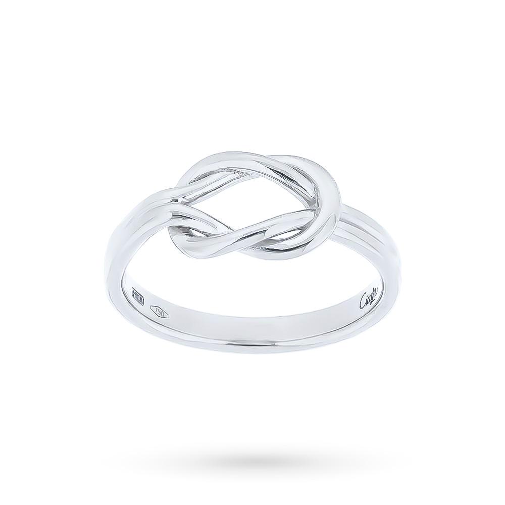 18kt white gold flat knot ring - CICALA