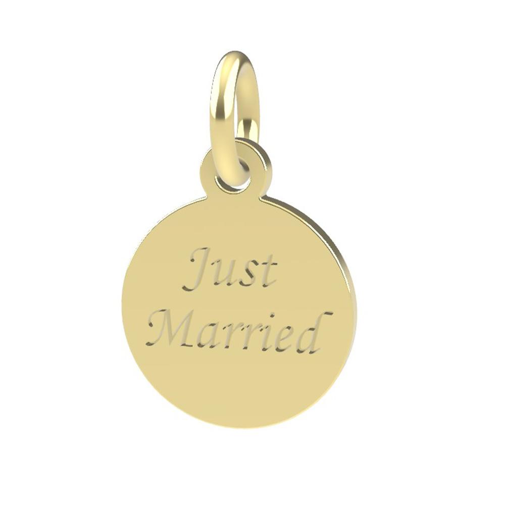 CIondolo incisione Just married oro giallo 18kt Dedie - DEDIE