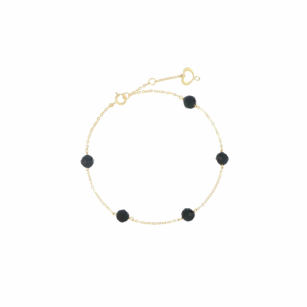 Bracciale Maman et Sophie oro giallo sfere spinello nero sfaccettato - MAMAN ET SOPHIE