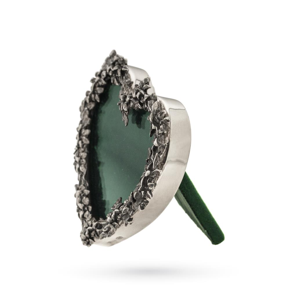  Cornice in argento con cuore e decori floreali 6x6cm - BELFIORE