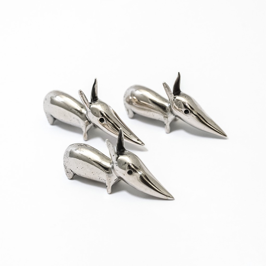  Soprammobili segnaposto 3 bassotti in argento 800 - 