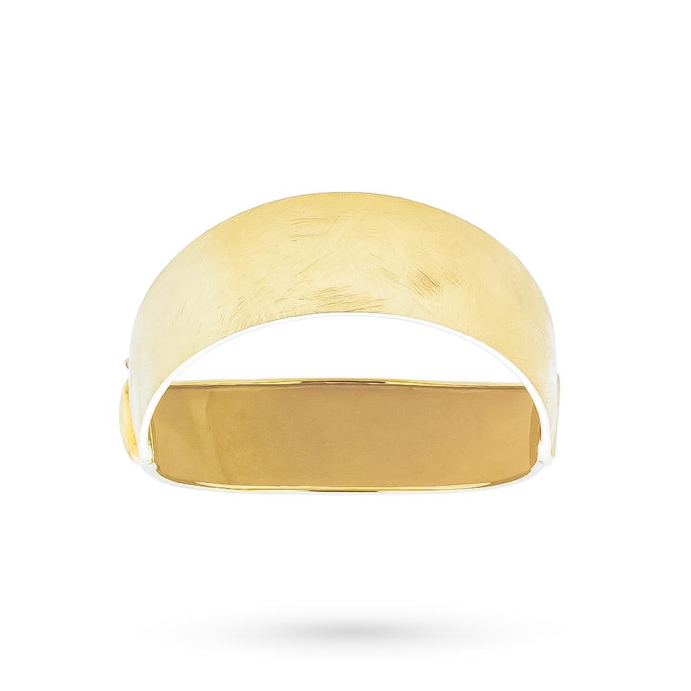 Bracciale Rigido Liscio Placcato Oro 18K – 3 Micron, Diametro 6,2 Cm, Larghezza 2 Mm, Gioielleria Qualità
