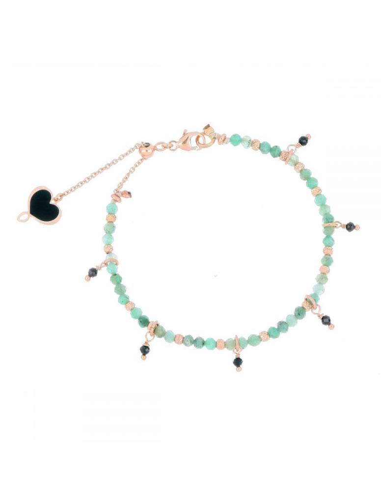 Bracelet with emerald and hanging spinels - MAMAN ET SOPHIE