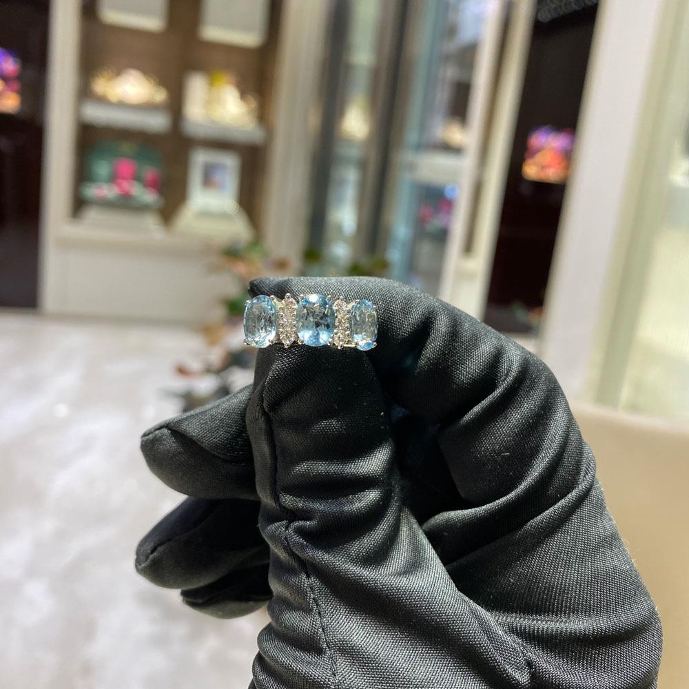  Anello trilogy acquamarine 3,47ct diamanti 0,26ct Mirco Visconti - MIRCO VISCONTI