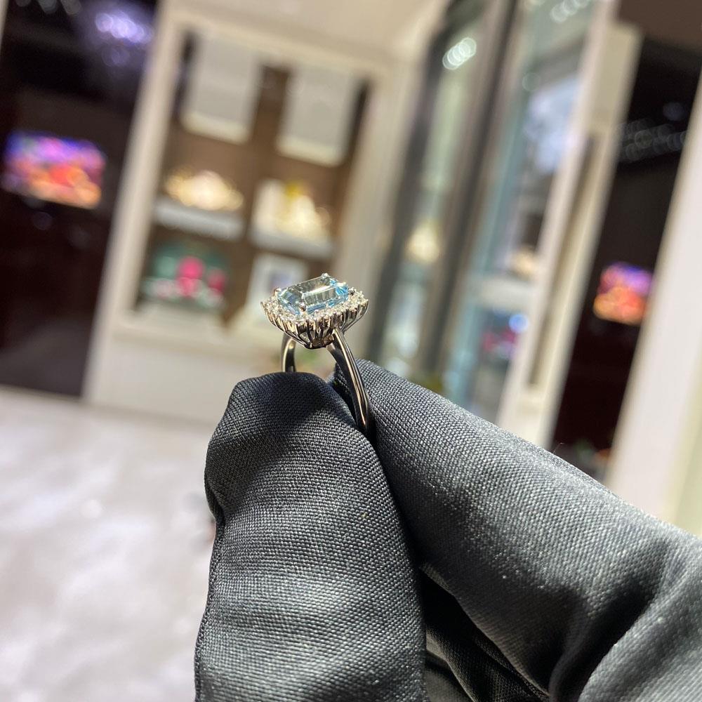  Anello acquamarina e diamanti in oro bianco - Mirco Visconti - MIRCO VISCONTI