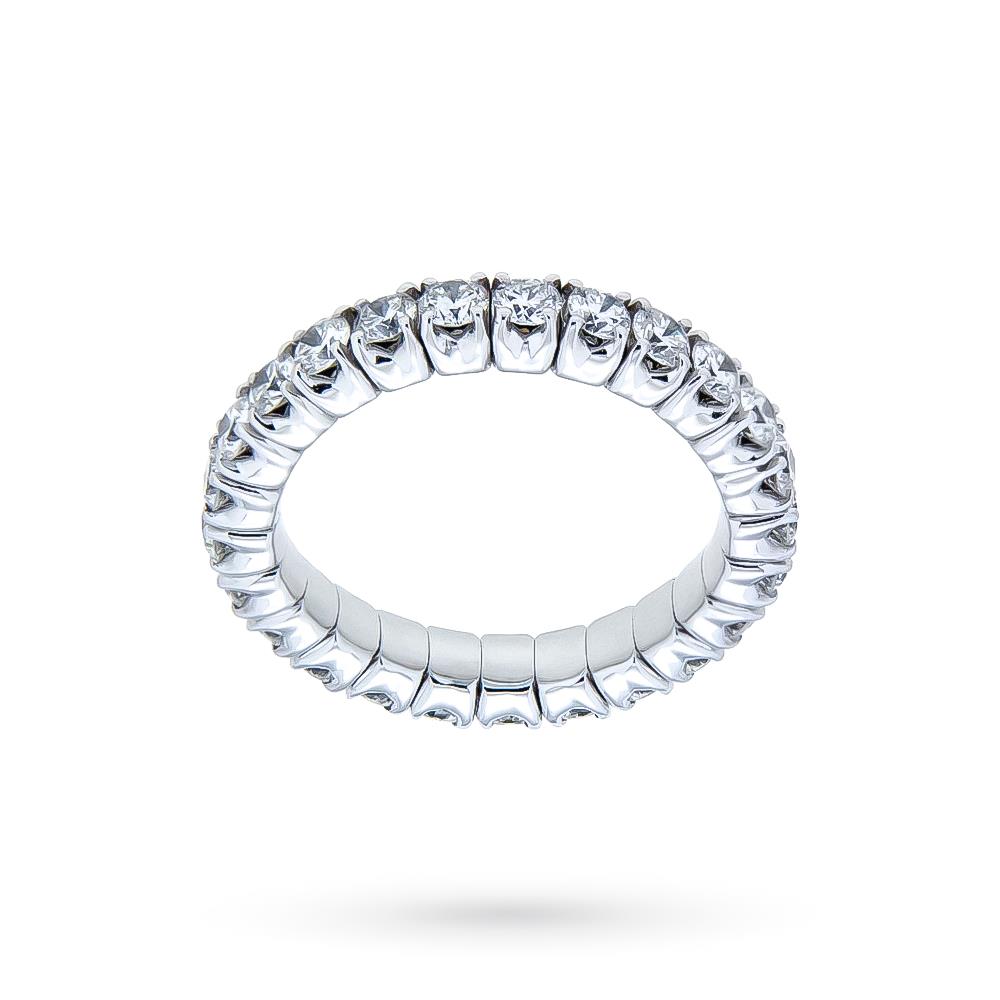Anello eternity elastica oro bianco diamanti 1,75ct - ORO TREND