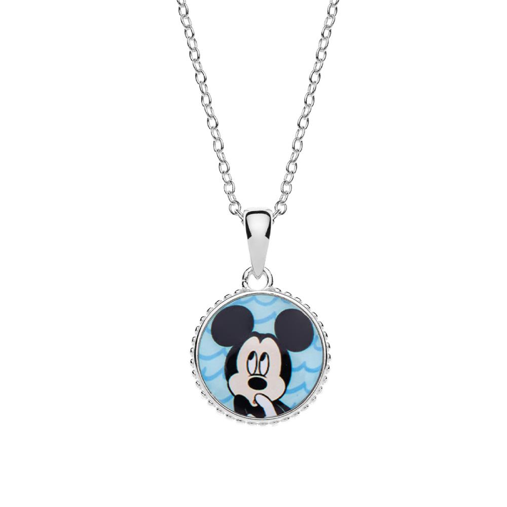 Disney Mickey and Minnie Children's Necklace Silver 925 Enamel - DISNEY