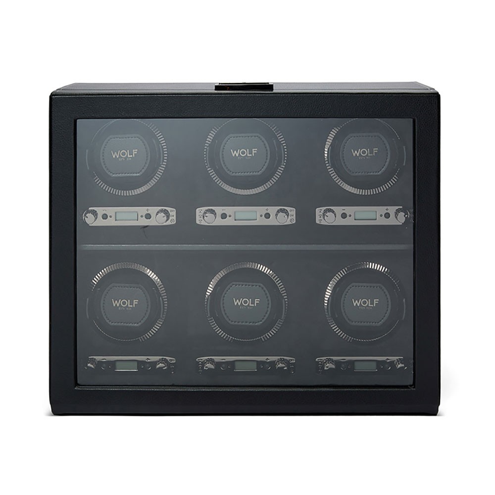  Wolf 6 Piece Watch Winder - Black - WOLF