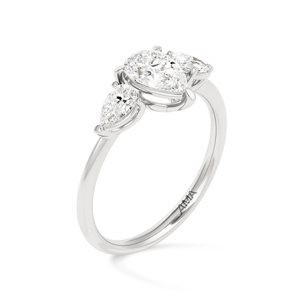  Trilogy oro bianco con diamanti 1,40 Carati Lab-Grown - misura 9 - AMA