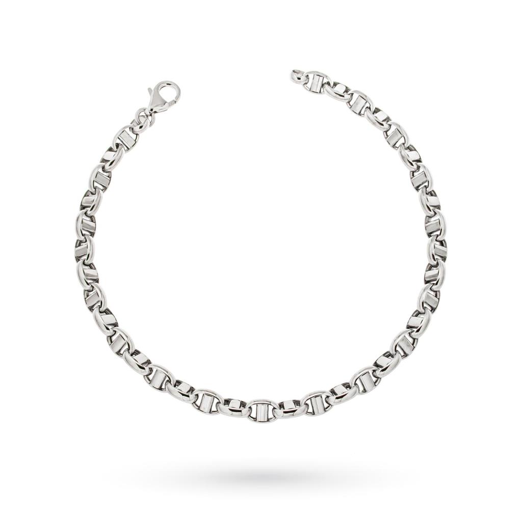 18kt white gold cross link bracelet - LUSSO ITALIANO