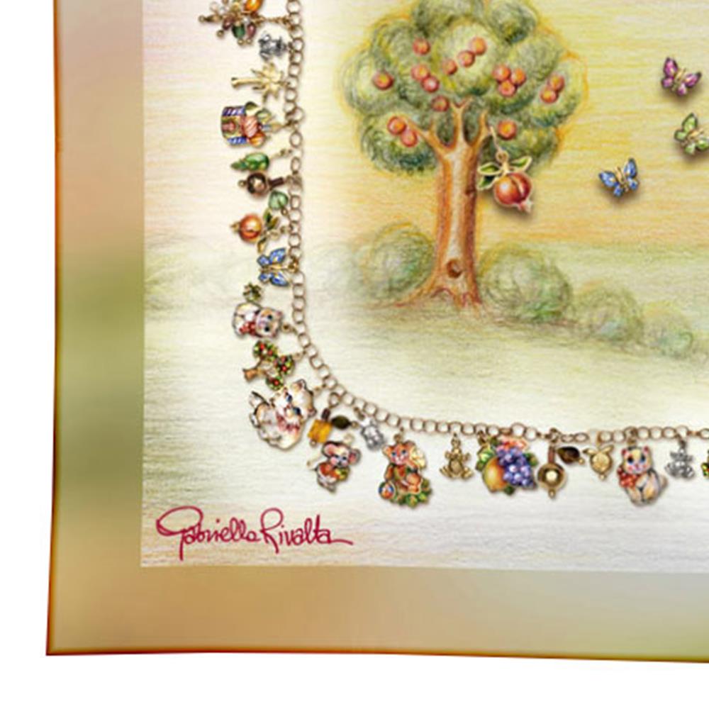  Foulard 100% seta Gabriella Rivalta Melodoro 90x90cm - GABRIELLA RIVALTA