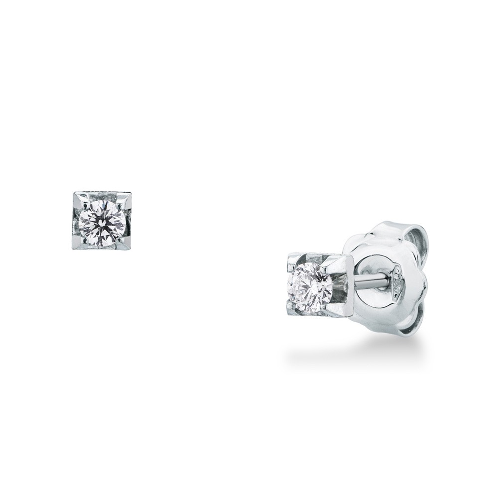 18kt white gold stud earrings with diamonds ~0,24ct total - MIRCO VISCONTI