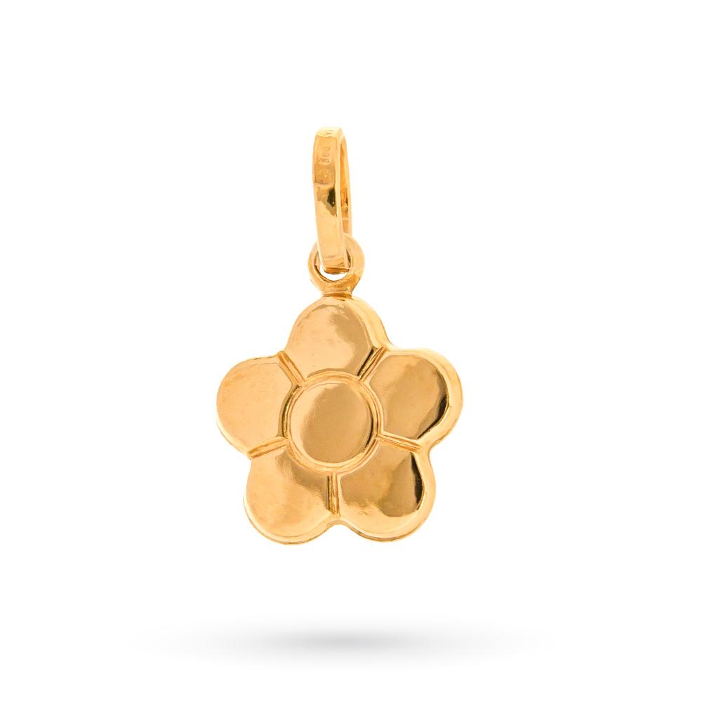 Ciondolo fiore oro giallo 18kt lucido - LUSSO ITALIANO