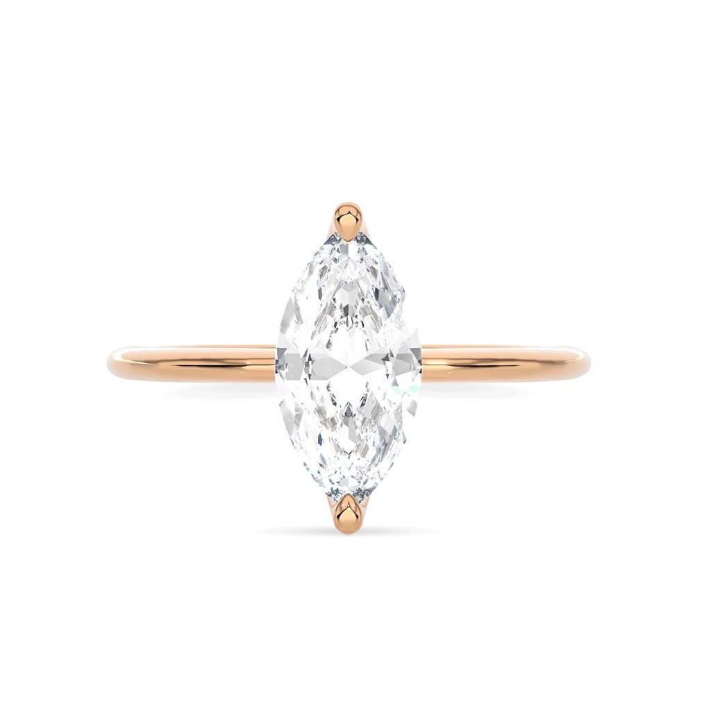  Anello oro rosa con diamante marquise 0,5 Carati Lab-Grown - AMA
