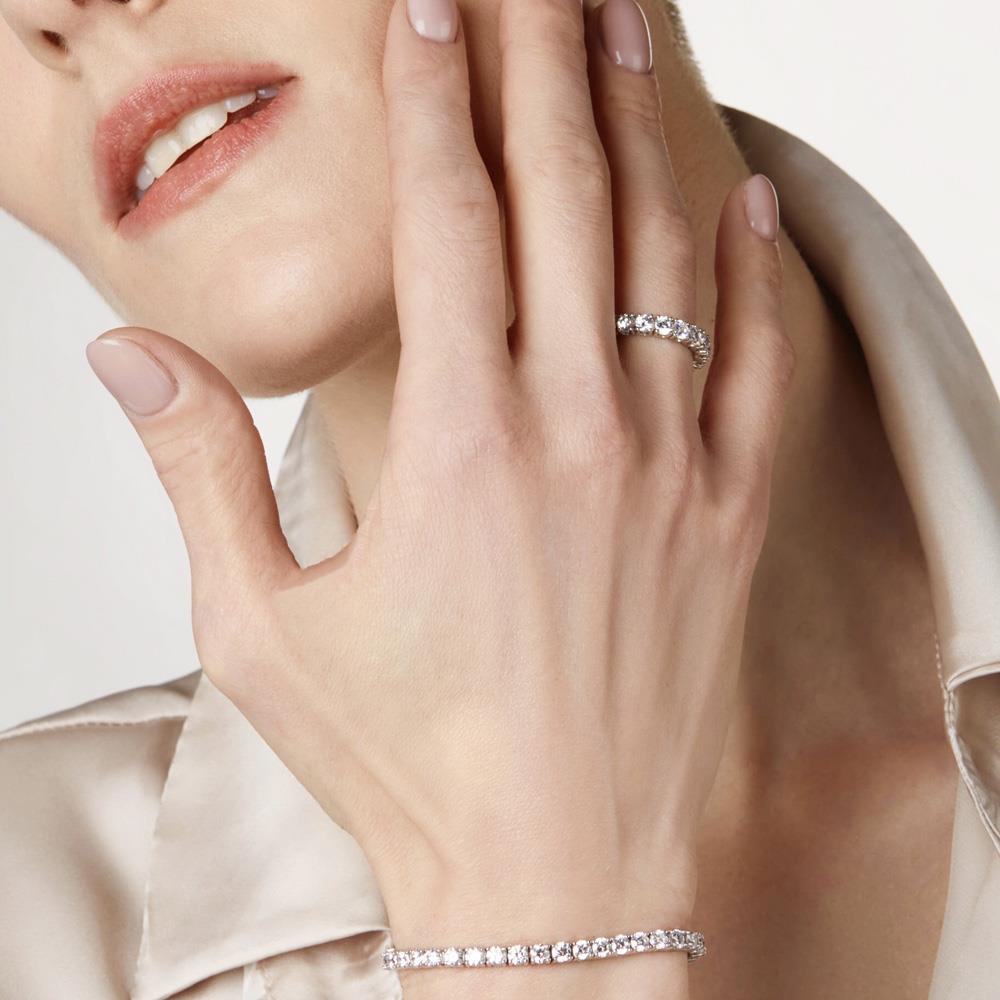  Bracciale tennis oro bianco diamanti 7,20 Carati Lab-Grown 17,5 cm - AMA