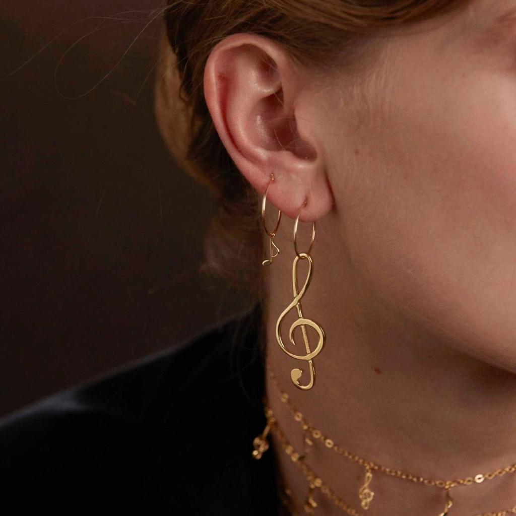  Maman et Sophie small yellow circle note earring ORVIO0NOGI - MAMAN ET SOPHIE