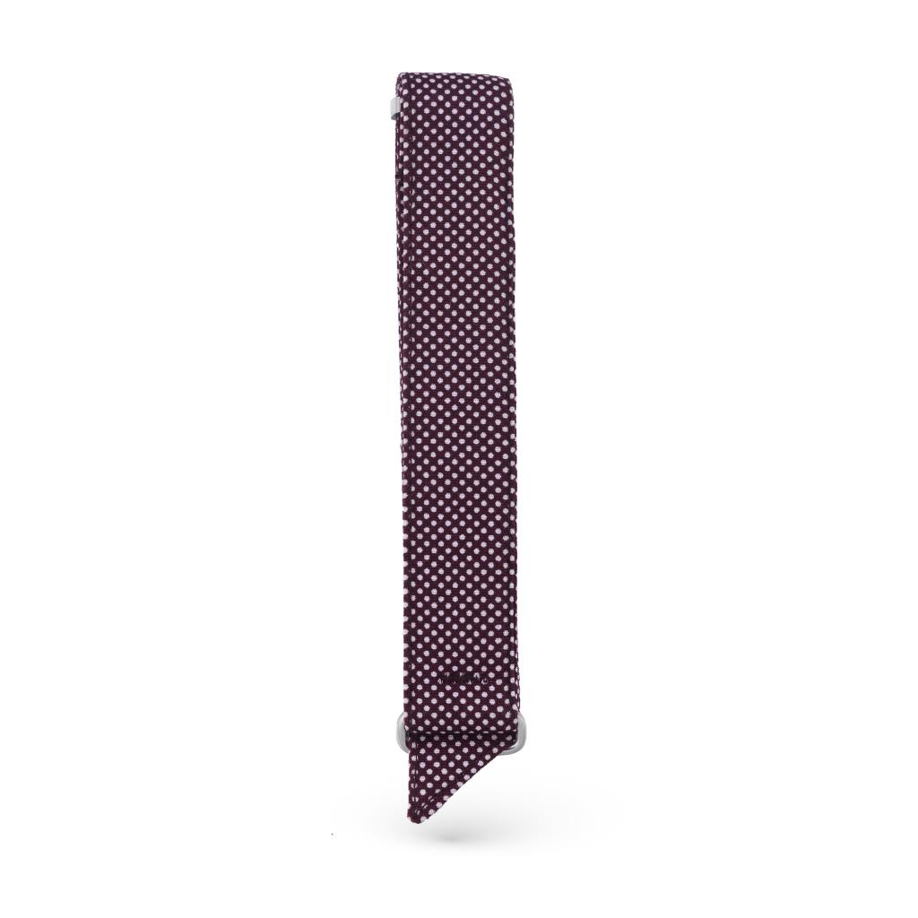  Watch strap 18mm Bordeaux White Polka Dots - 