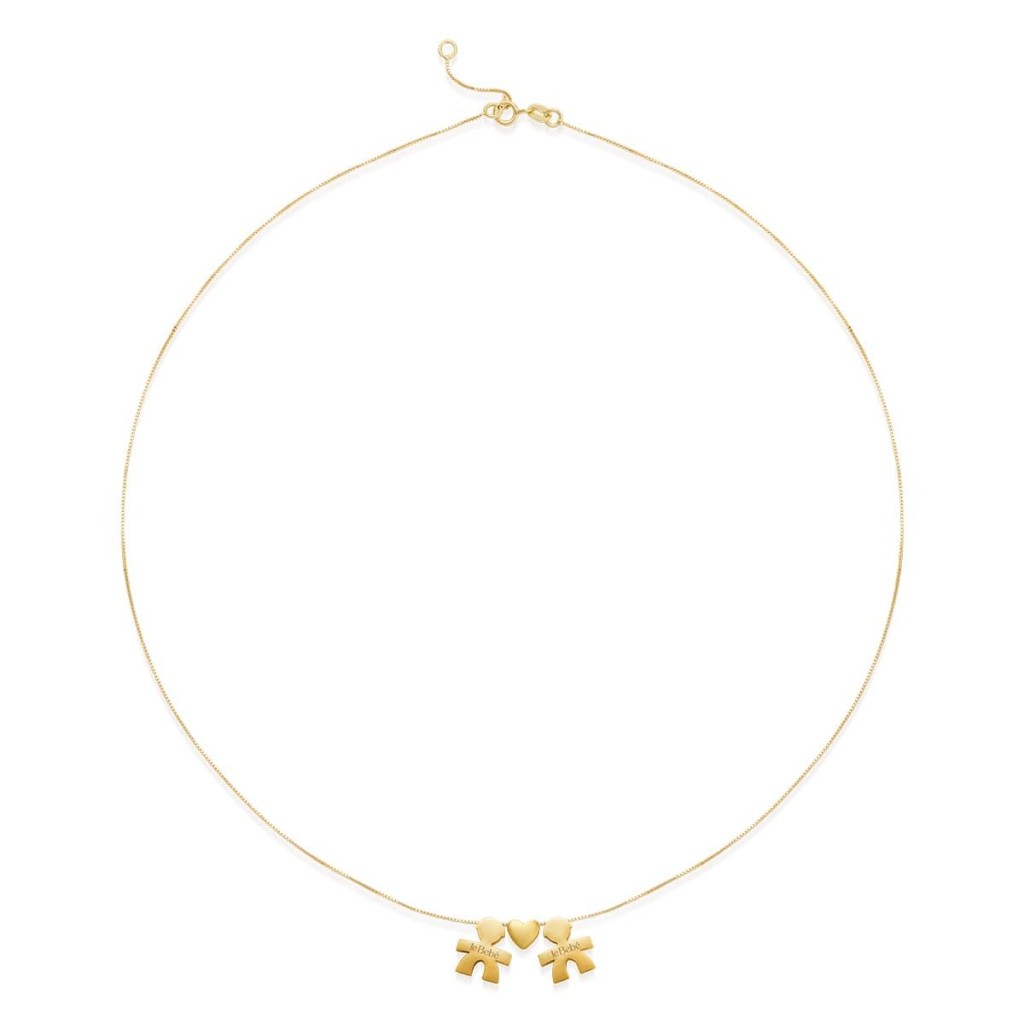 leBebe LBB918-FF Boy-Heart-Boy Necklace in Yellow Gold - LE BEBE