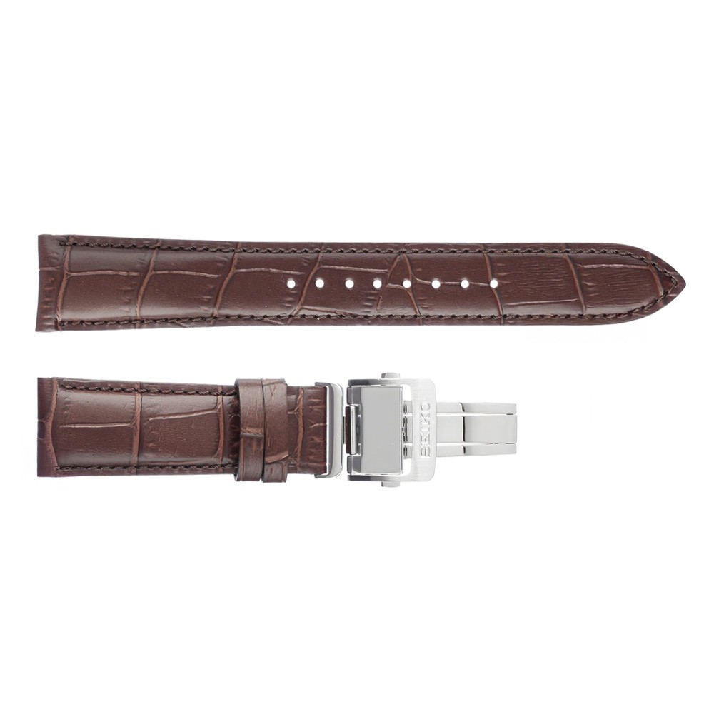 Cinturino per Seiko Alpinist in pelle di alligatore marrone – cinghino elegante e resistente, compatibile con tutti i modelli Seiko Alpinist. Ref. SEIKO: L0L8012J0