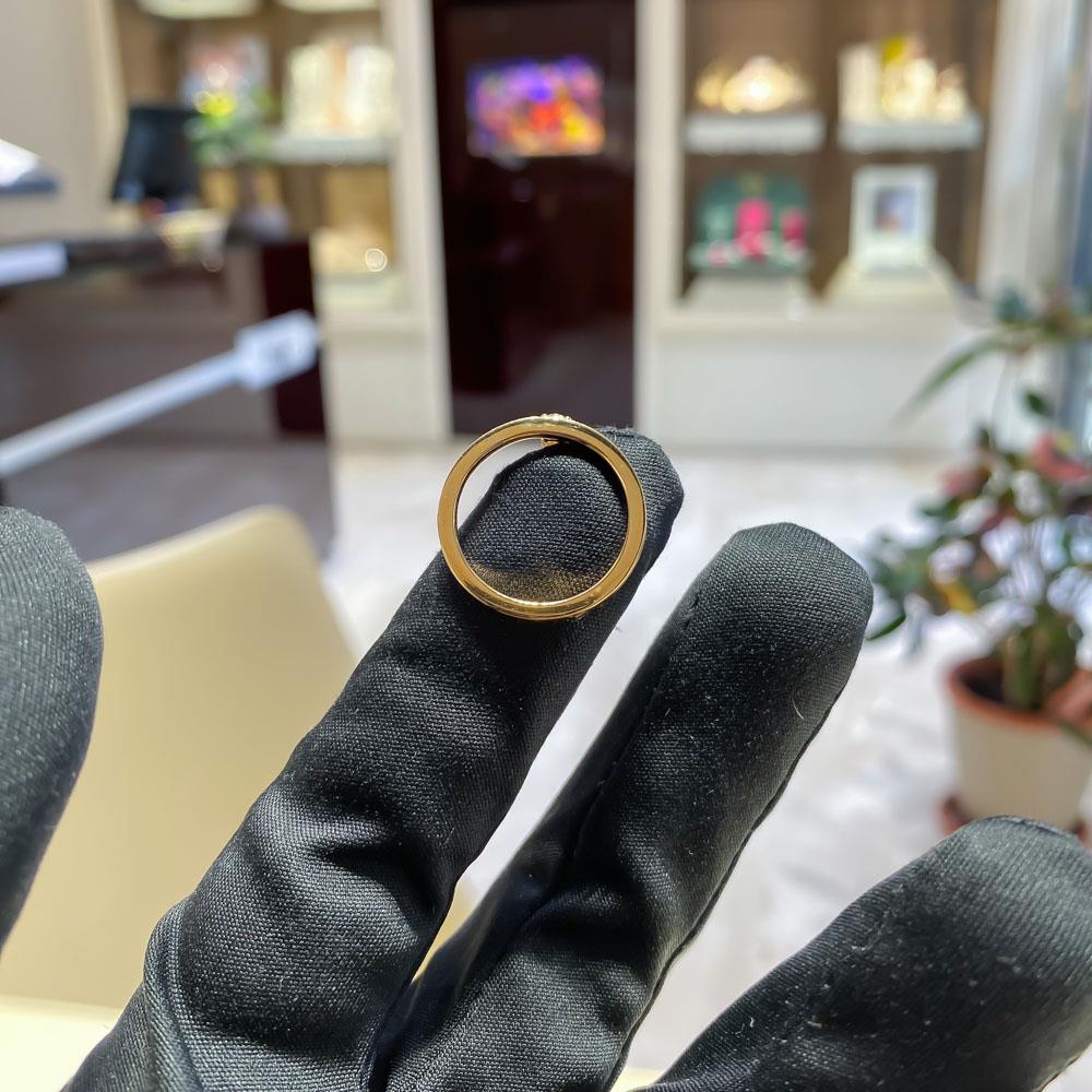  18kt rose gold band ring oval diamond brilliants RFJewels. - RF JEWELS