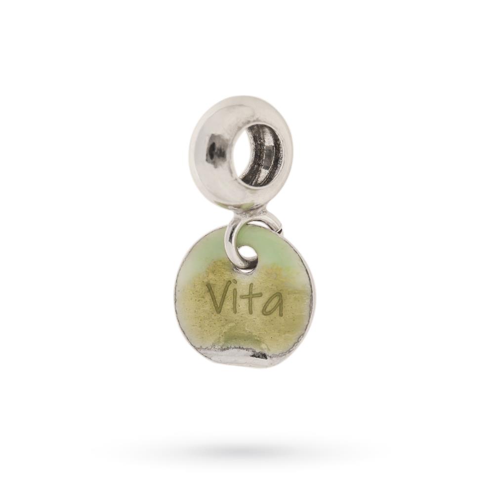 925 silver pendant with green VITA enamel - GABRIELLA RIVALTA