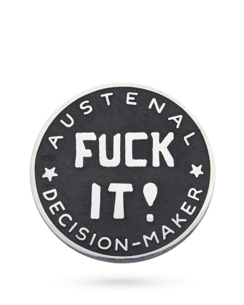  Moneta decisionale in argento 925 DoIt FuckIt nera - CICALA