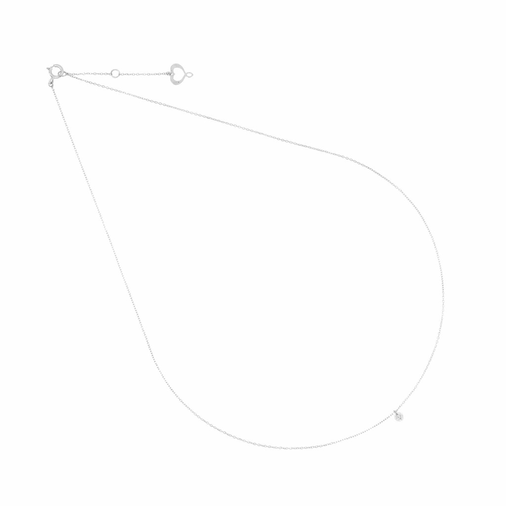 Girocollo Maman et Sophie oro bianco diamante nudo 0,07 ct - MAMAN ET SOPHIE