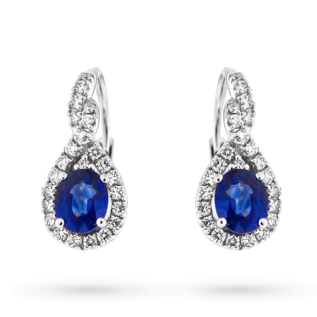 Hook earrings white gold sapphires and diamonds - MIRCO VISCONTI