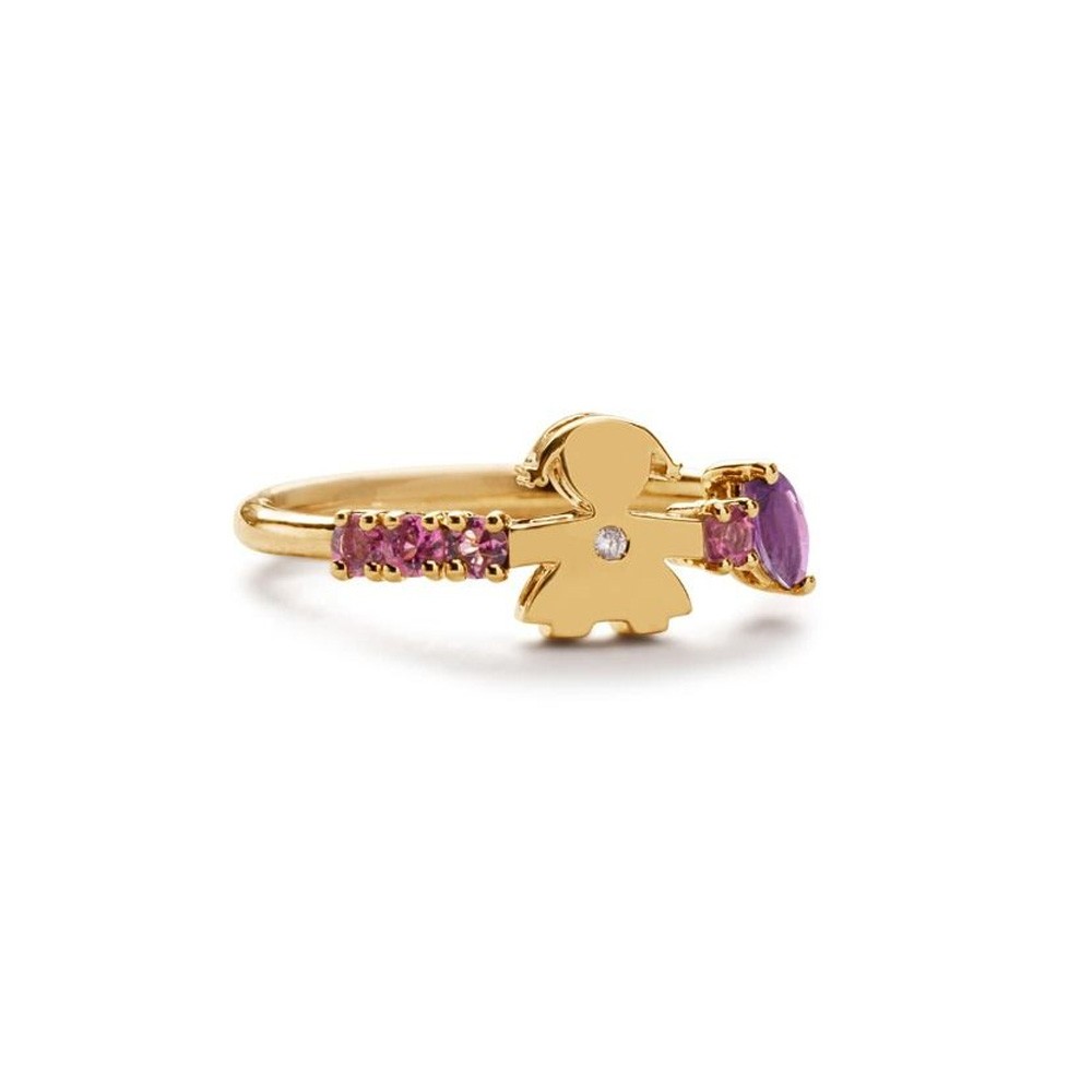  Le Bebe LBB 851 Les Bonbons amethyst tourmaline diamond ring size 16 - LE BEBE