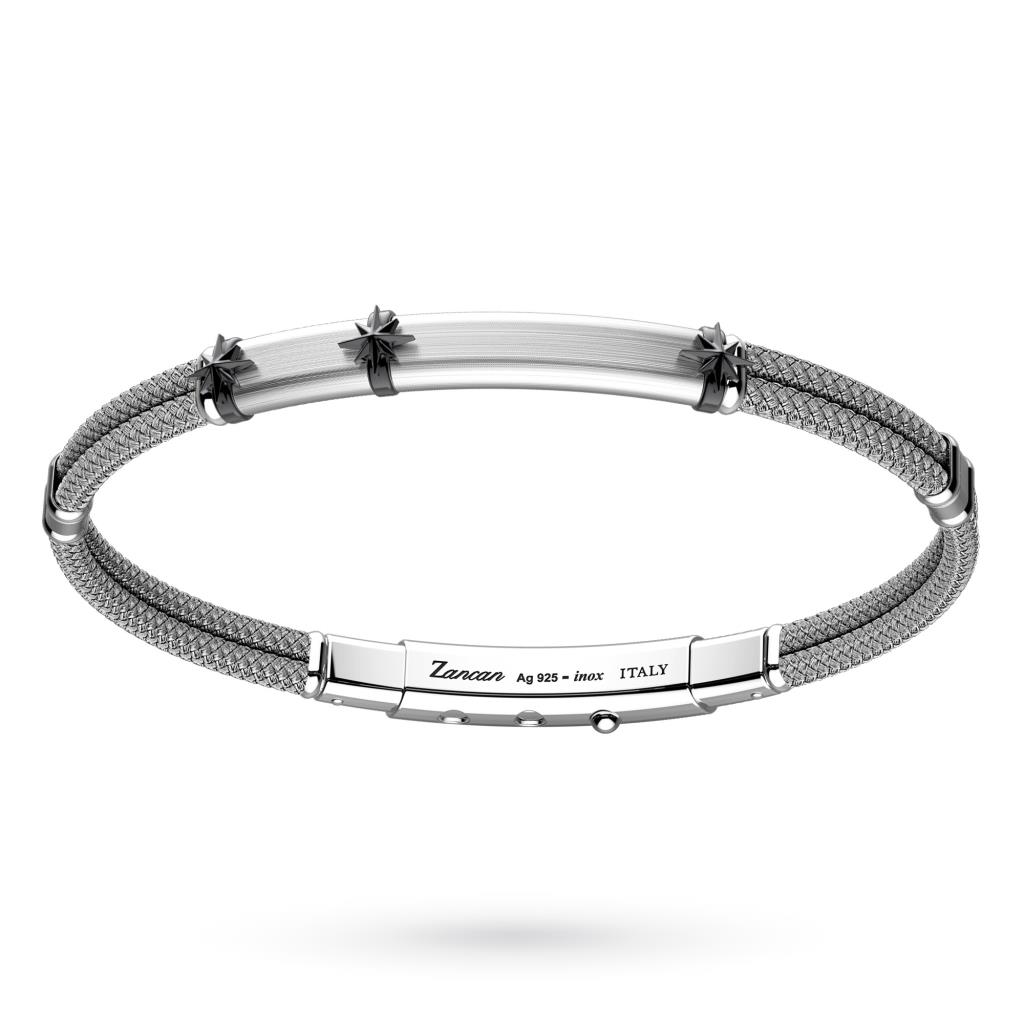Zancan ESB065-GR bracelet in grey kevlar with satin silver plate - ZANCAN