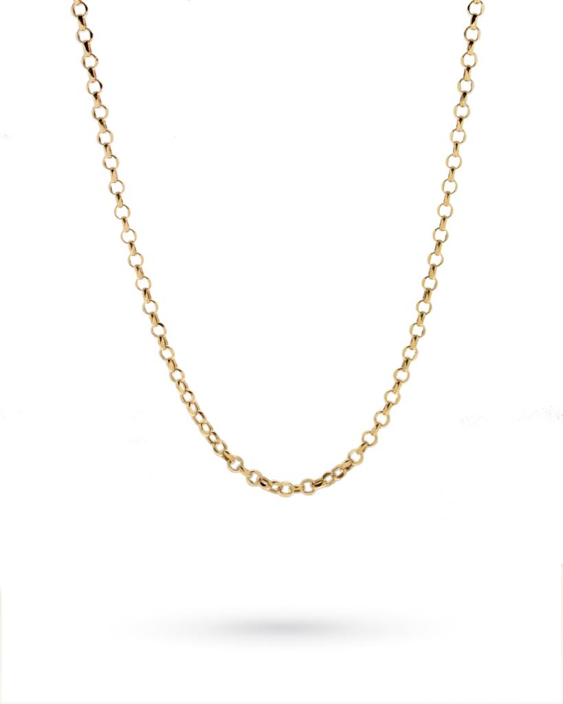 18kt yellow gold polished rolo chain necklace - LUSSO ITALIANO
