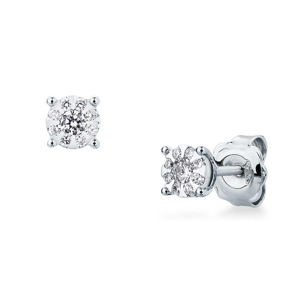 White gold multi-stone diamonds earrings 0,12ct Mirco Visconti - MIRCO VISCONTI