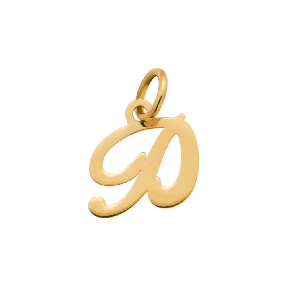 Ciondolo iniziale D in corsivo h 7,00 mm oro giallo - CICALA