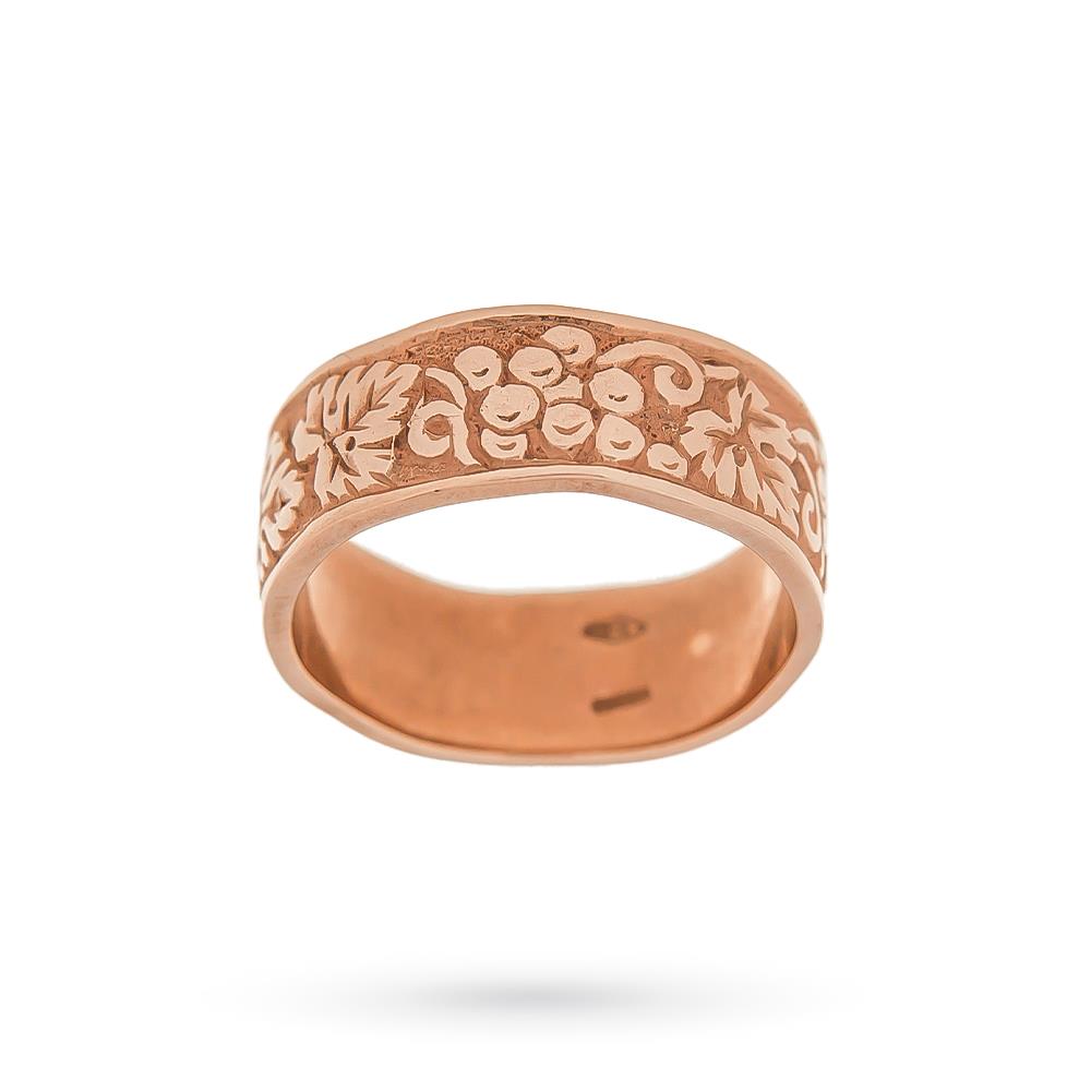 9kt rose gold grape vine leaves band ring - LUSSO ITALIANO