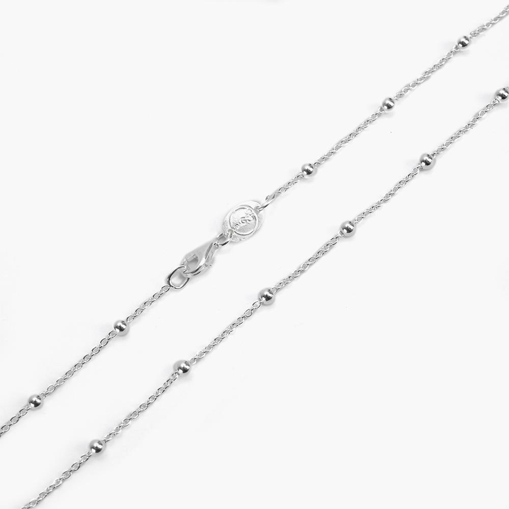 Nove25 polished rhodium plated silver 300 rosary necklace - NOVE25