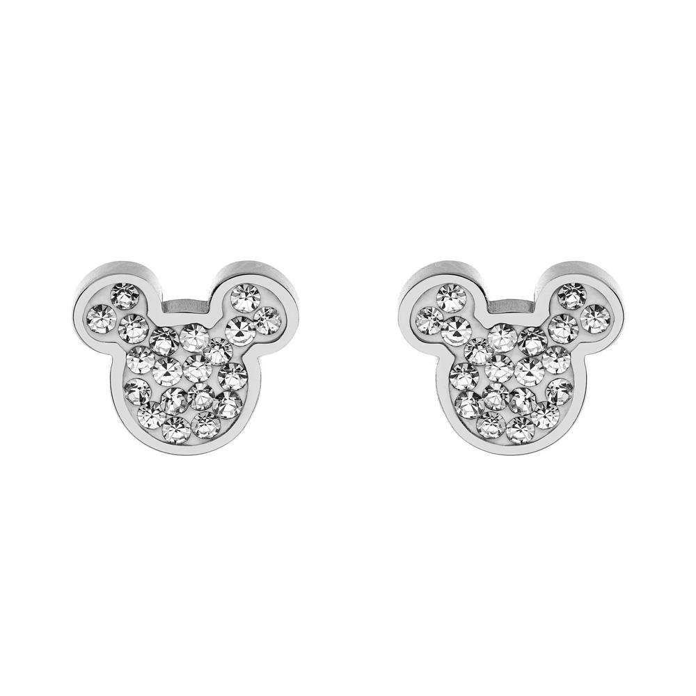 Disney Mickey Mouse girl earrings with white crystals - DISNEY