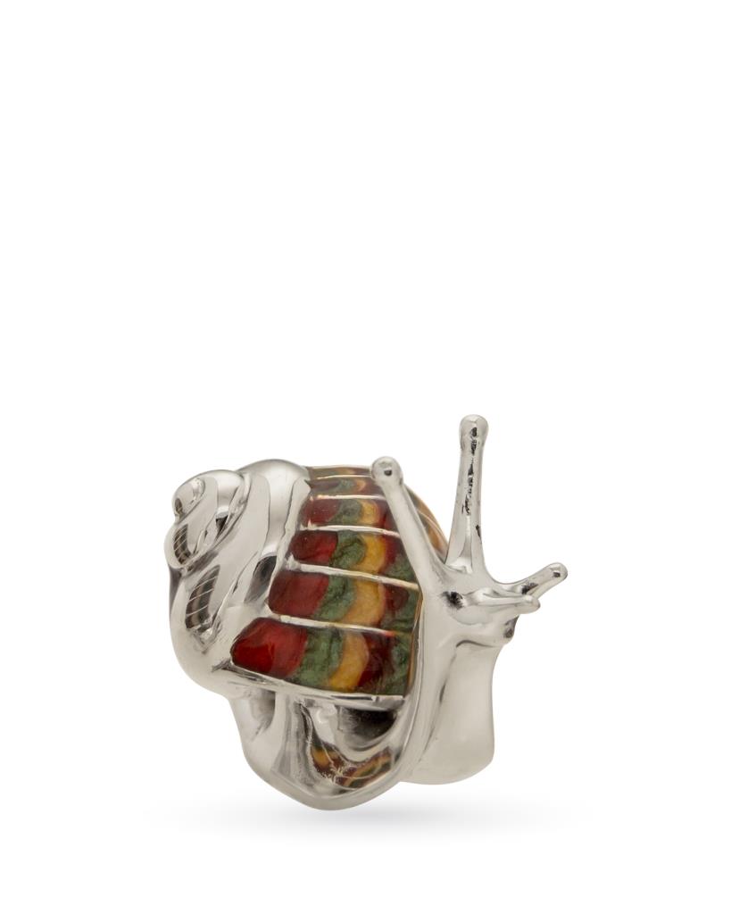 Lumaca media Soprammobile Moderno Medio argento 925 smalto - SATURNO