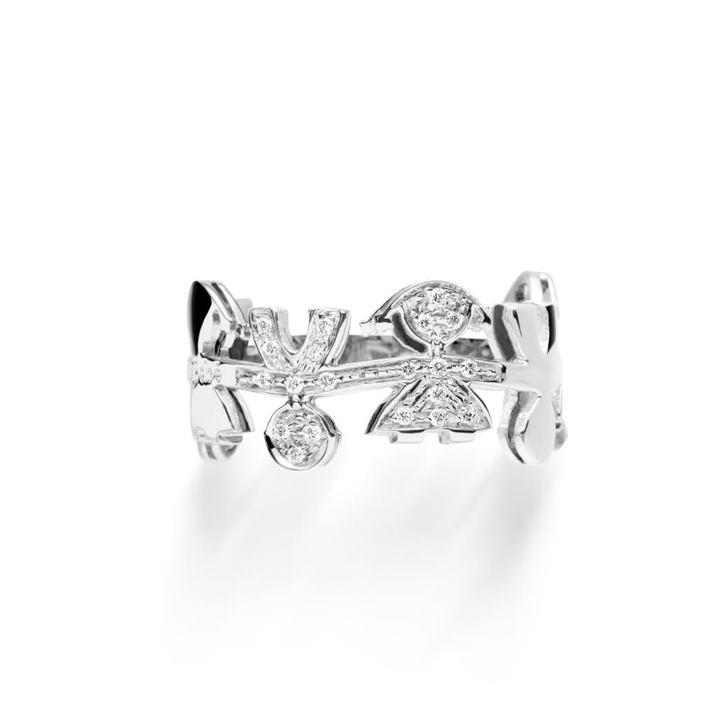 Anello leBebe LBB088 Le Ghirlande oro bianco bimbo e bimba - LE BEBE