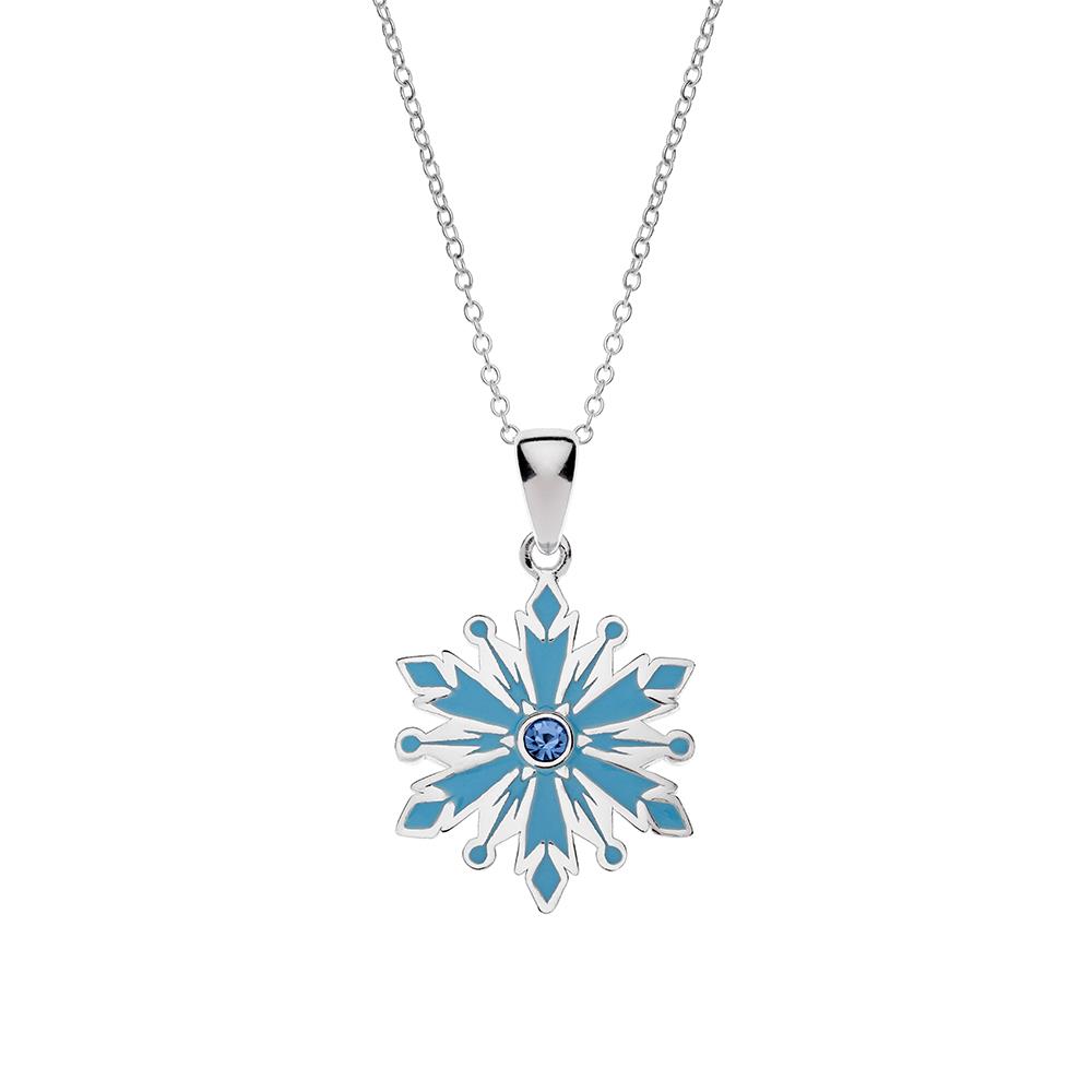 Collana bambini Disney Frozen fiocco neve smalto azzurro - DISNEY